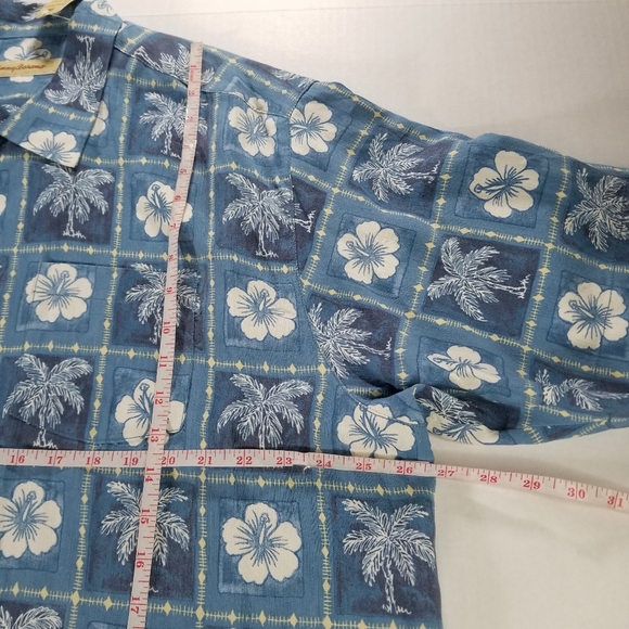 Tommy Bahama Short Sleeve Button Down Beach Side Blue XL 100% Silk Floral NWT - Picture 7 of 8